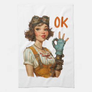 Paño De Cocina Chica Steampunk Gesto de Confianza OK