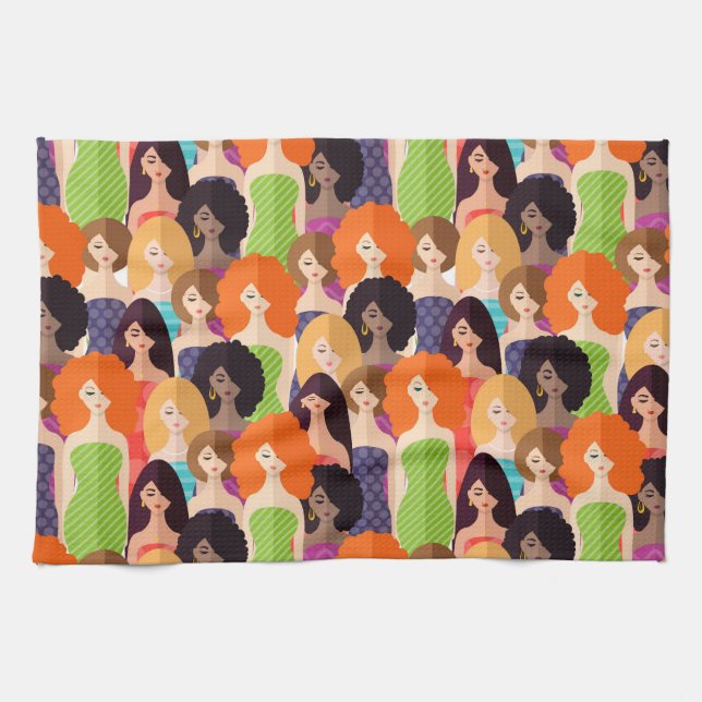 Paño De Cocina Chicas de primavera (Horizontal)