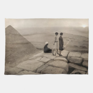 Paño De Cocina Chicas Flapper Amanecer Pirámide de Keops, Egipto