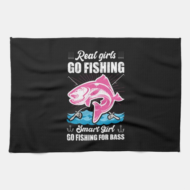 Paño De Cocina Chicas inteligentes pescadores se van de pesca (Horizontal)
