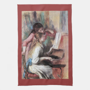 Paño De Cocina Chicas jóvenes en el piano de Pedro Renoir