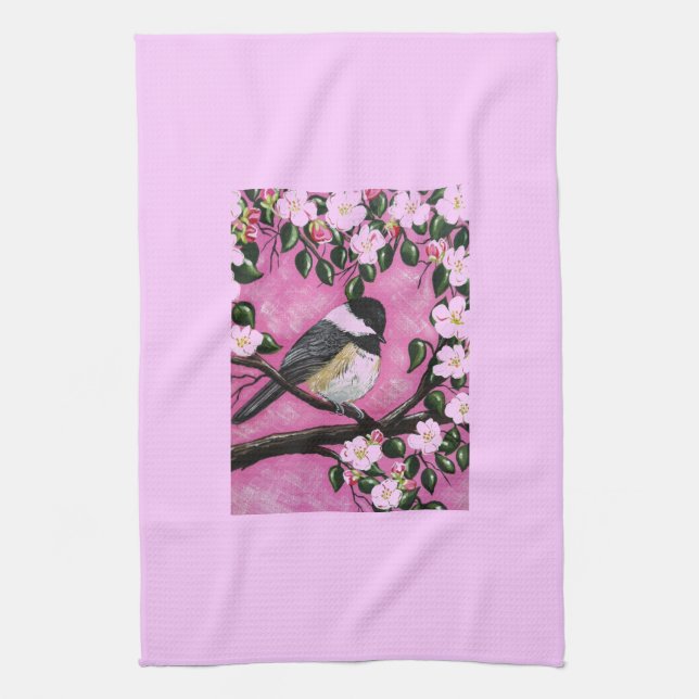 Paño De Cocina Chickadee negro (Vertical)