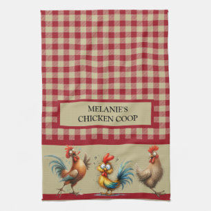 Paño De Cocina CHICKEN COOP personalizado - Tapado de búfalo rojo