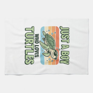 Paño De Cocina Chico Que Ama Tortugas Diseño de Grabado Vintage_1