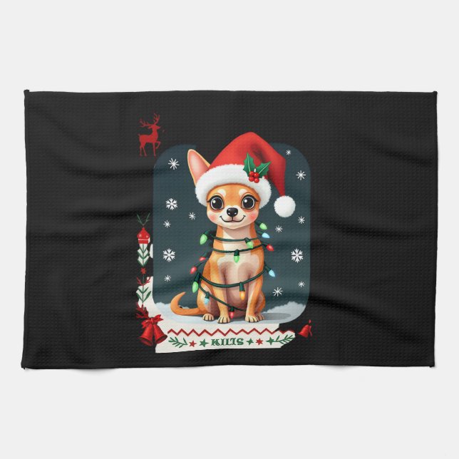 Paño De Cocina Chihuahua Christmas Santa Ugly Sweater Dog Lover X (Horizontal)