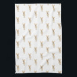 Paño De Cocina Chihuahua (Corto Haired, Fawn Tan Cream)<br><div class="desc">Un ilustracion acuático muy bien cuidado de un chihuahua de cabeza de manzana crema marrón, vestido con una hermosa capa de color crema, colocado en hileras alegres. Este diseño es lo suficientemente bueno para las piezas independientes, pero también puede servir como un neutro. Para los regalos más dulces, agregue más...</div>