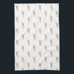 Paño De Cocina Chihuahua (Corto Haired, Fawn Tan Cream)<br><div class="desc">Un ilustracion acuático muy bien cuidado de un chihuahua de cabeza de manzana crema marrón, vestido con una hermosa capa de color crema, colocado en hileras alegres. Este diseño es lo suficientemente bueno para las piezas independientes, pero también puede servir como un neutro. Para los regalos más dulces, agregue más...</div>