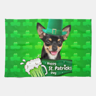 Paño De Cocina Chihuahua Cuppy Dog St. Patrick's Day Green Clover