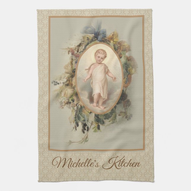 Paño De Cocina Child Jesus Autumn Floral (Vertical)