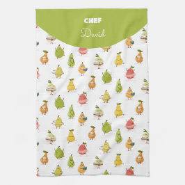 Paño De Cocina Children's pattern of fun pears