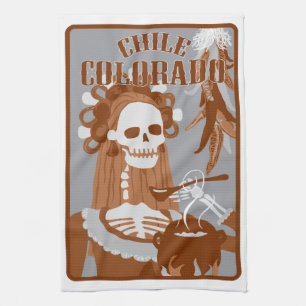 Paño De Cocina chile Colorado: quemadura anaranjada