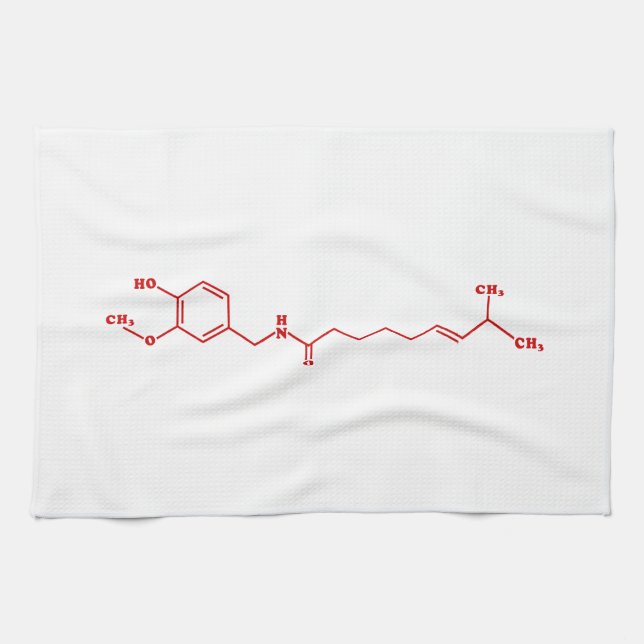 Paño De Cocina Chili Capsaicin Fórmula Química Molecular (Horizontal)