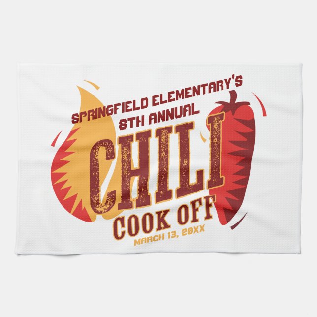 Paño De Cocina Chili Cook Off | Concurso de Cocina BBQ (Horizontal)