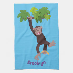 Paño De Cocina Chimpancé lindo en personalizado colgante de la ju