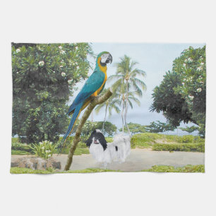 Paño De Cocina Chin japonés y guacamayo