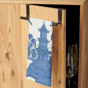 Paño De Cocina Chinoisería azul y blanca