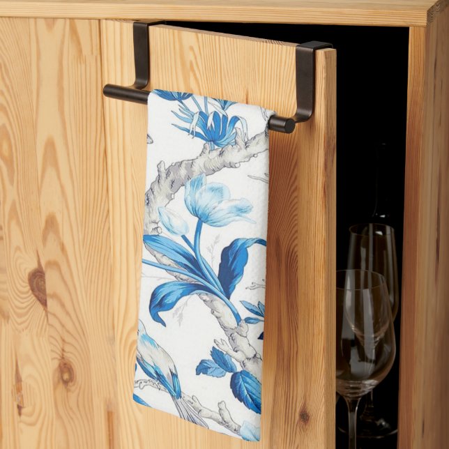 Paño De Cocina Chinoiserie azul y blanca (Pliegue de tercios)