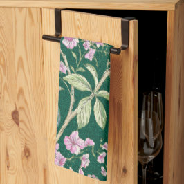 Paño De Cocina Chinoiserie verde pavo real floral elegante