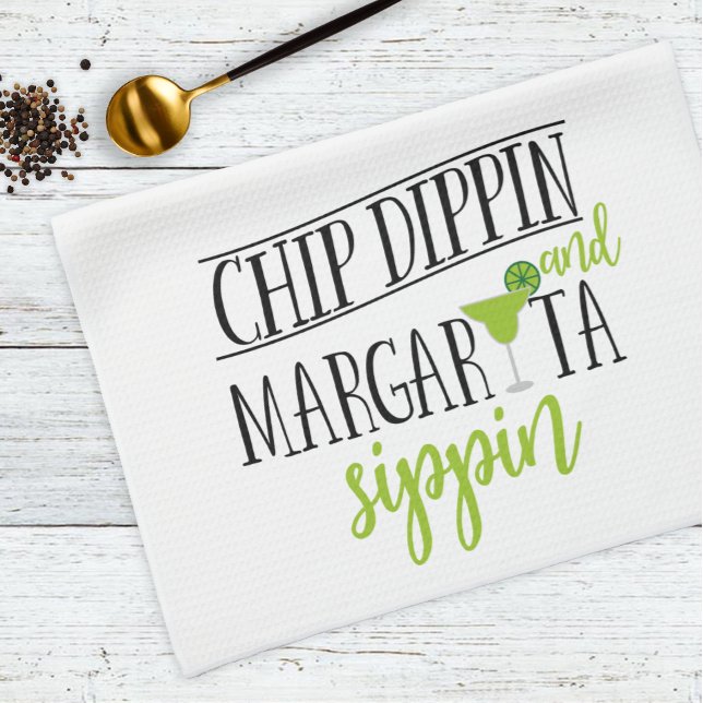 Paño De Cocina Chip divertido Dippin Margarita Sippin Comida Mexi (Subido por el creador)