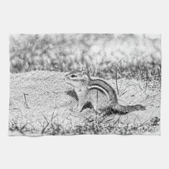 Paño De Cocina Chipmunk Sketch (Horizontal)