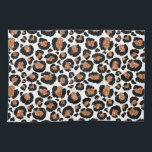 Paño De Cocina Chita blanca y Relieve metalizado dorado - Patrón<br><div class="desc">Patrón de animales manchados de Relieve metalizado dorado y queso blanco o leopardo. El Big Cat Animal Print utiliza un Relieve metalizado falso moderno y dorado. El Cheetah Print es un gran regalo para un fiesta salvaje.</div>