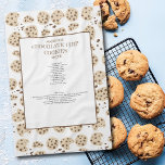 Paño De Cocina Chocolate Chip Cookies Recipe Keepsake<br><div class="desc">A cute chocolate chip cookies pattern. An ideal design for adults and kids who love chocolate chip cookies,  desserts,  biscuits,  baking,  food illustrations etc. This chocolate chip cookie pattern is perfect for home décor,  kitchen décor,  birthday party décor and gifts.</div>