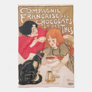 Paño De Cocina Chocolates franceses y Poster Steinlen