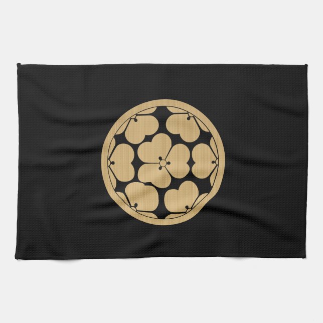 Paño De Cocina Chosokabe Mon clan samurai japonés (Horizontal)