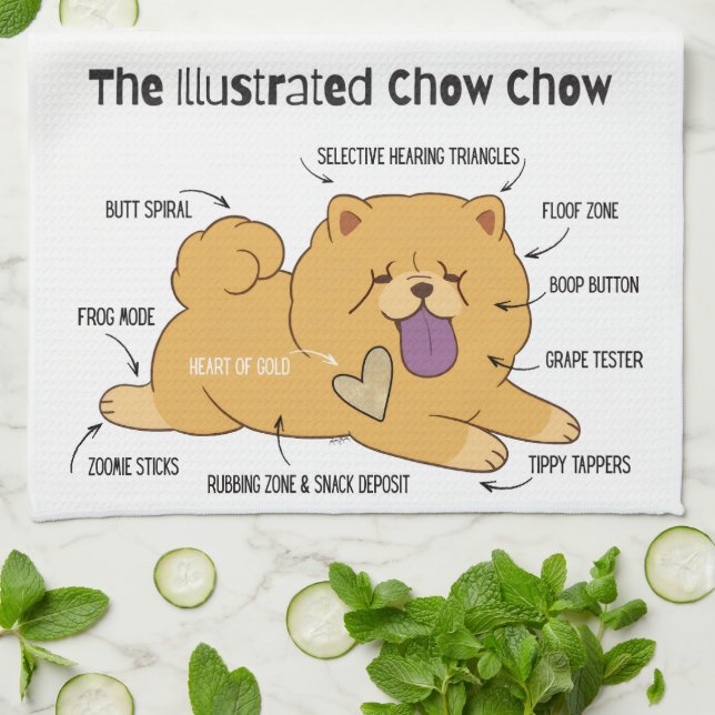 PAÑO DE COCINA CHOW ILUSTRADO   (Doblado)