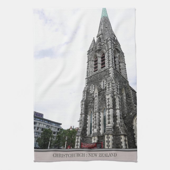 Paño De Cocina Christchurch Church New Zealand Tea Towell (Vertical)