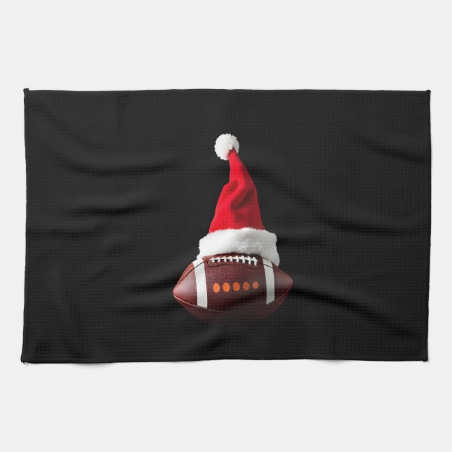 Paño De Cocina Christmas American Football Ball Santa Hat (1) (Horizontal)