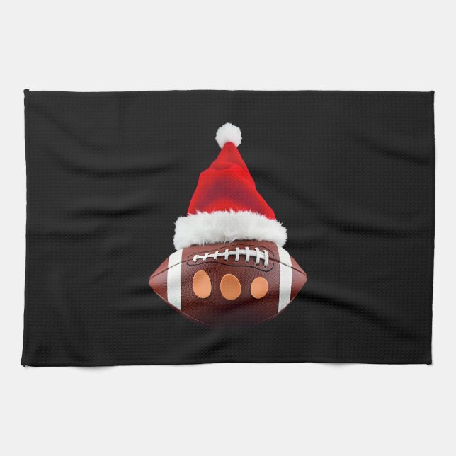 Paño De Cocina Christmas American Football Ball Santa Hat (2) (Horizontal)
