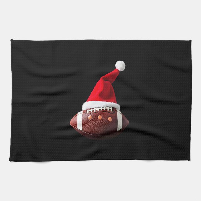 Paño De Cocina Christmas American Football Ball Santa Hat (3) (Horizontal)