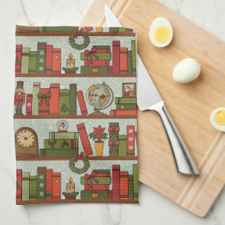 Paño De Cocina Christmas Bookshelf Tea Towel