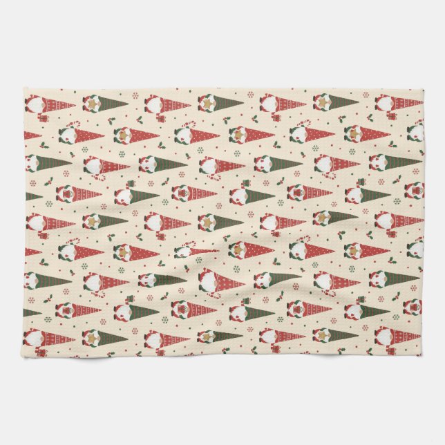 Paño De Cocina Christmas Gnome Party Pattern (Horizontal)