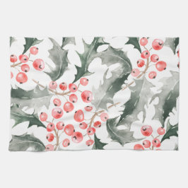 Paño De Cocina Christmas Kitchen Towel Red and Green Holly
