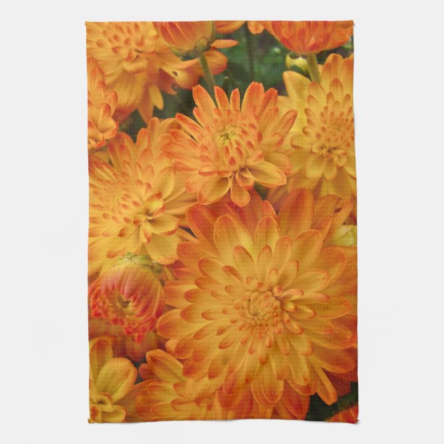 Paño De Cocina Chrysanthemum, Naranja de incendios (Vertical)