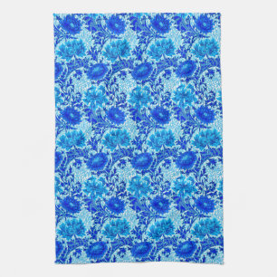 Paño De Cocina Chrysanthemums William Morris Shades of Denim Blue