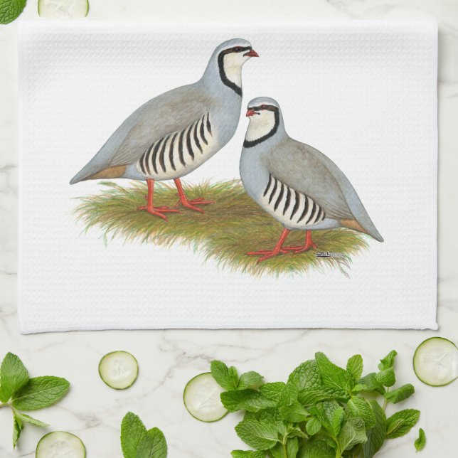 Paño De Cocina Chukar Partridge Pair (Doblado)