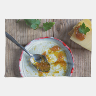 Paño De Cocina Chutney de piña de cebolla en madera rústica