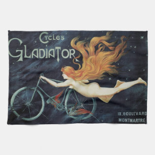 Paño De Cocina Ciclos Gladiator, Arte Nouveau Victoriano Antiguo