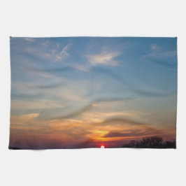 Paño De Cocina Cielo de atardecer de invierno