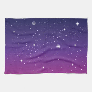 Paño De Cocina Cielo nocturno estrellado púrpura oscuro