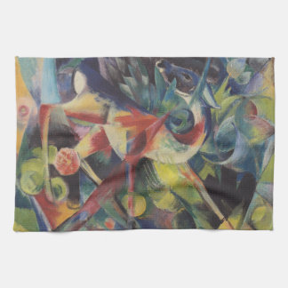 Paño De Cocina Ciervos en un jardín de flores por Franz Marc, Art