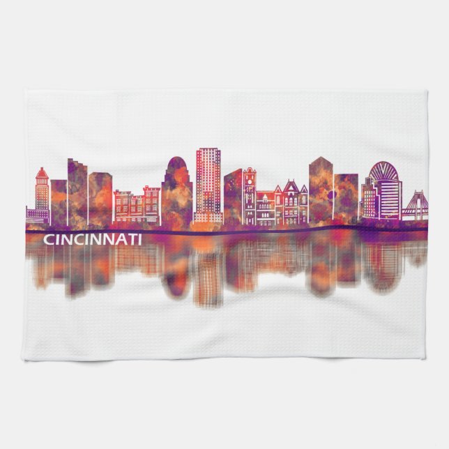 Paño De Cocina Cincinnati USA Skyline (Horizontal)