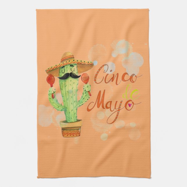 Paño De Cocina Cinco De Mayo Cactus (Vertical)