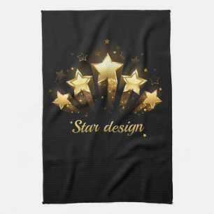 Paño De Cocina Cinco estrellas de oro sobre negro