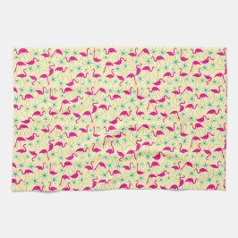 Paño De Cocina Cincuenta años noventa - flamencos rosas y estrell