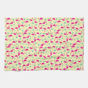 Paño De Cocina Cincuenta años noventa - flamencos rosas y estrell