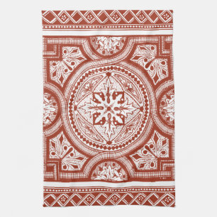 Paño De Cocina Cinnabar Woodblock IV
